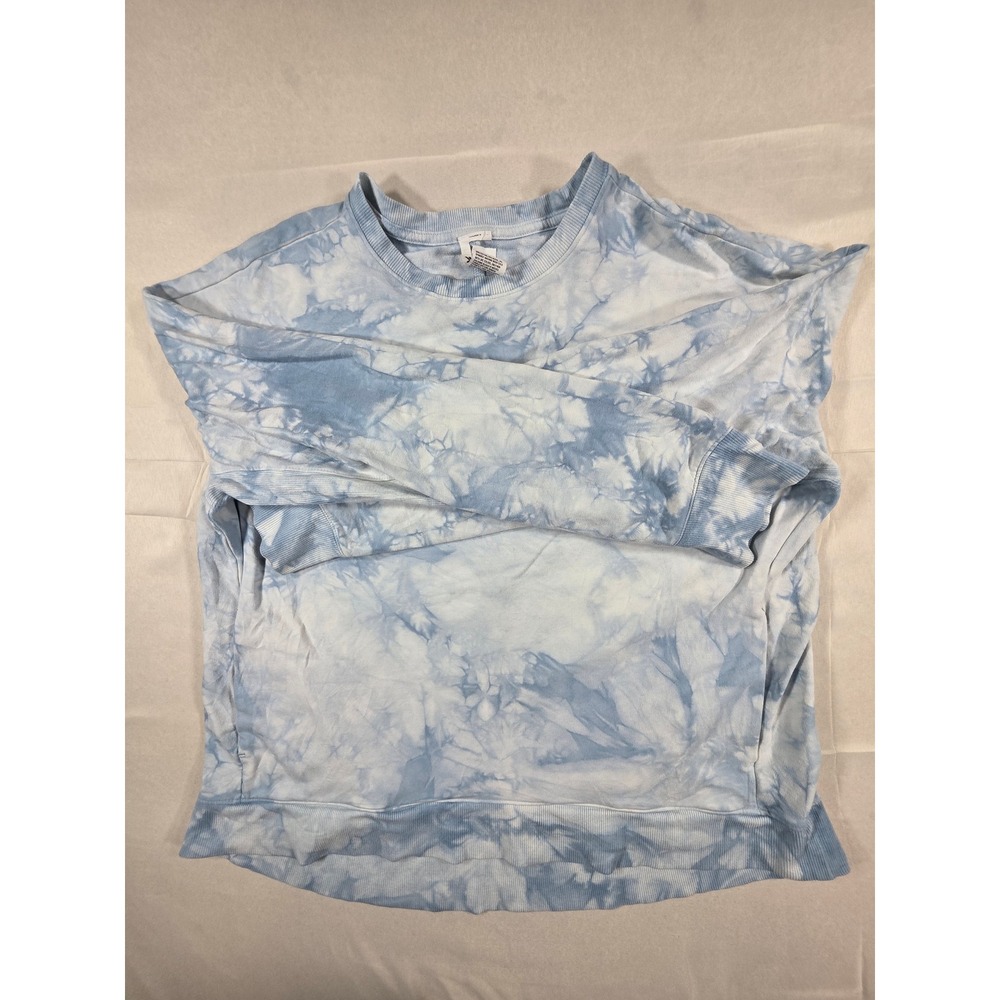 All In Motion Womens Large Blue Tie Dye Crewneck Sweatshirt Long Sleeve Active - Picture 2 of 6